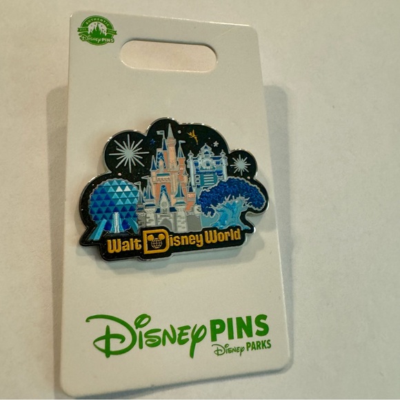 NWT. Disney Pin - Walt Disney World - Four Parks - Castle and Fireworks - Picture 2 of 7
